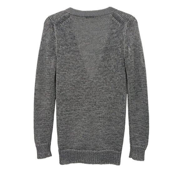 J.Crew Metallic Open Knit Cardigan Women Size S Button Up Pockets Capsule Preppy - Picture 2 of 9